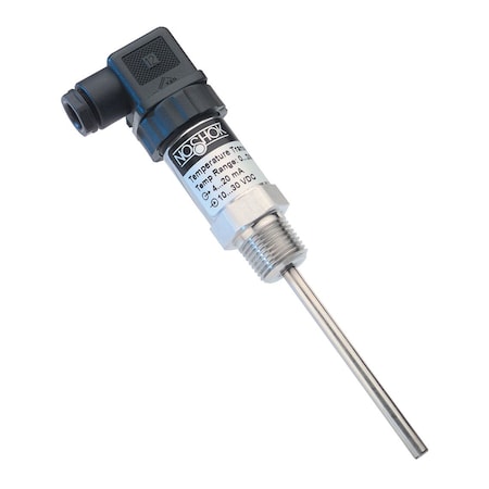 800 Series Temperature Transmitter, 0/200°F Temperature Range, 4-20mA Output, 1/2 NPT Process Connection, 1/2 ISO 4400 Conduit Connection, 2.5 In Stem